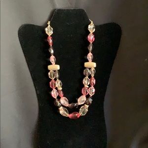 Pink and brown necklace